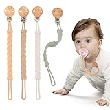 4er-Pack Schnullerkette Silikon Leicht Zu Reinigendes Schnullerketten Hochelastische Weiche Schnullerkette Sicherheit Geeignet FüR Bibs Schnullerkette Schnullerkette Junger Schnullerkette MäDchen (M)