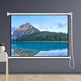 Pull-Down-Projektor-Leinwand, HD-Projektionsleinwand für Wand und Decke, 4:3/16:9 Verhältnis, ideal für Zuhause, Schule, Kino, Theater, Außen- und Innen-Displays