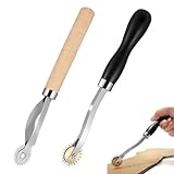 Schnittmusterrädchen mit Holzgriff,Kopierrädchen,Markierrädchen,Schneiderrädchen, Schnittmusterrad,Verfolgungsrad Nähen Werkzeug,Nadel Punkt Verfolgungsrad,2 Stück