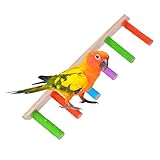 Sittichleiter | Schwingende Vogelkäfigleiter aus Holz – Multifunktionale Krallenschärfwerkzeuge, Kisten-Zubehör für Langeweile