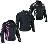 HEYBERRY Damen Motorrad Jacke Motorradjacke Textil Schwarz Pink Gr. XXL / 44