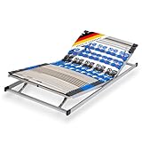 CubeSleep 7-Zonen Lattenrost Plus KF Tellerfeder/Federleisten 90x200 cm | Kopf- und Fußteil verstellbar | fertig montiert | Made In Germany | GS Zertifiziert – geprüfte Sicherheit