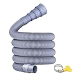 Justup Ablaufschlauch Verlängerung, 2m, 5m, Ablaufschlauch Schlauch Universal, mit Verbindungs-Clip-Klemme, für Wohnmobil, Anhänger, Waschmaschine, Geschirrspüler (5m)