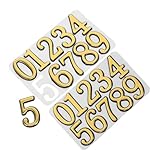 Homoyoyo 2 Sätze Selbstklebende Hausnummern Gold Wetterfeste Wasserfeste Tür und Mülltonnenaufkleber Temperaturbeständige Adressnummern für Haus Wohnung und Außenbereich