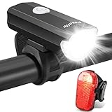 Popolic Fahrradlicht Set, StVZO Zugelassen 30/15 Lux Fahrradbeleuchtung Fahrradlampe Wasserdicht und Wiederaufladbare Fahrrad Lichter LED Set, Frontlichter & Rücklicht Zoll