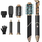 Hairstyler 5 in 1, UKLISS Föhn & Haarstyler Set mit Föhnbürste, Warmluft Lockenstab Automatisch, Haarglätter Bürsten, Warmluftbürste, Multistyler Geschenkeset für Alle Haare Styling - Schwarz
