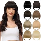 PARXITN Clip in Bangs Clip in Pony Haarverlängerungen Synthetische Flat Bang mit Schläfen Front Face Fringe Pony Haarteile Helles Aschblond für Frauen Pony Haare