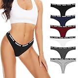 Lakpoau 6er Pack String Tanga Damen Set Baumwoll Unterhosen Damen Tangas Unterwäsche Frauen mit Niedriger Taille Atmungsaktiv Unterwäsche Mehrfarbig UN2 M