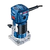 Bosch Professional Kantenfräse GKF 550 (inkl. Parallelanschlag, Rollenführung, Grau, 2x Schraubenschlüssel (17mm, 10 mm), im Karton)
