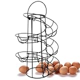 Piuusngy Küchen-Eierregal, Spiral-Eierkorb, Praktisches Eier-Aufbewahrungsregal Aus, Aufbewahrungsregal Schwarz