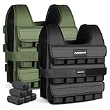 MSPORTS Gewichtsweste Premium Verstellbar von 5 kg - 30 kg Weighted Vest | Laufweste Damen Herren | Fitness Trainingsweste Krafttraining (25 kg, Black)