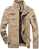 Baumwolle Militärjacke Männer Herbst Soldat Stil Armee Jacken Männlich Slothing Herren Bomberjacken Plus Size, Khaki, XL