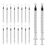 10 Packung Spritzen mit Deckel, 1 ml sterile Spritzen, Dosierspritze Ohne Nadel, Werkzeuge für Flüssigkeitsmaß Spritzen, Futterspritze, für Labor,Tierfütterung, Pflanzenbewässerung