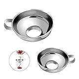 Trichter Edelstahl 2 Stück Marmelade Trichter Breiter Öffnung Einmachtrichter Einkochtrichter Set mit Griff für Küche Marmelade Flüssigkeit Öl Pilvern Bohnen