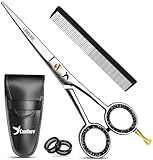 Candure Friseurschere 6,5 Zoll – Professionelle Haarschneideschere mit Kamm & Lederetui für Friseure, Barbier, Männer, Frauen & Kinder – Edelstahl Haarschere für Salon & Zuhause