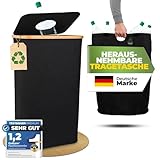 COTTARA® Pfandflaschen Sammelbehälter mit Deckel inkl. Tragetasche | Pfandbehälter mit Einwurf | Ideal als Pfandflaschen Behälter Flaschensammler Leergut Sammelbehälter 100L (Schwarz ohne Aufdruck)