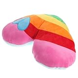 PERSELOSO 1 Stück Herzförmiges Regenbogen Wurfkissen aus Plüsch Weiches Dekokissen für Sofa Auto und Büro für Valentinstag Geburtstage und Weihnachten Gefüllt für Hohen und Angenehmes