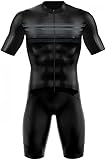 Triathlon-Tri-Anzug – Herren-Elite-Triathlonanzug mit kurzen Ärmeln – Performance-Triathlon-Anzug für Herren, Renn-Tri-Anzug, 2 Taschen, 6, L