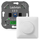 Ledvion - LED Dimmer 3-250 Watt inkl. Weiße Abdeckplatte, Universeller LED Dimmer, Dimmer Schalter
