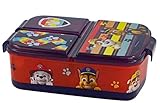 p:os 33426088 - PAW Patrol - Brotdose für Kinder mit 3 Fächern, Lunchbox aus Kunststoff mit Clip-Verschlüssen, Vesperdose für Kindergarten, Schule und Freizeit