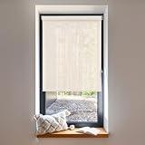 Rollos für Fenster Klemmfix ohne Bohren Thermo-Rollo für Innen Screen Premium-Gewebe, Schützt vor UV- & Infrarotstrahlen, Einfache Montage STORESDECO Beige 90 B x 180 H cm (Breite x Höhe)