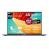 2023 LG gram 17 Zoll Ultralight Notebook - 1.350g Intel Core i7 Laptop (16GB RAM, 1TB SSD, 20h Akkulaufzeit, 16:10 Entspiegeltes IPS-Display, Thunderbolt 4, Win 11 Home, Mirametrix) - Grau