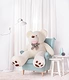 Großer Teddybär Amigo XXL - 160 cm - Weiß - Plüschtier XXL Super Big - Teddybär - Mega-Kuscheltier