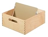 HAN Holz-Karteirog für 900 DIN A5 quer Karteikarten inkl. 1 Metallblattstütze, mit Beschriftungsfeld und Metallboden, FSC zertifiziertes Holz, hochwertige premium Qualität, 505-0, Naturholz