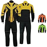 German Wear Motorradkombi Herren 2-teiler mit Protektoren Motorradanzug Textilien Motorradjacke & Motorradhose motorrad kleidung Gelb - 52