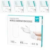 EUROPAPA® 2000 Stück (20x100) Nitrilhandschuhe Box Einweghandschuhe, Einmalhandschuhe, Untersuchungshandschuhe, puderfrei, ohne Latex, unsteril, latexfrei, disposible gloves (XS, Weiss)