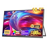 Missun 18,5-Zoll mobiler Monitor [100% sRGB, 100 Hz, FHD 1920x1080, HDR FreeSync, VESA-kompatibel, USB Type-C/Mini-HDMI] kompatibel mit PS5/Switch/PC/Xbox, Ideal für Gaming Homeoffice mobiles Arbeiten
