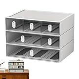 Stackable Drawers for Desk, Desktop Drawers, Stackable Craft Storage Drawer, 6,5 Inches Clear Box for Cosmetic, School Supply Organization, Multi-functional Organizer