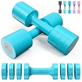 Sportneer Verstellbare Hanteln Frauen Set: Kurzhanteln 2er Set je 1-2,5 kg Gewichte, 4-in-1 Adjustable Dumbbell Set, Fitnessgeräte für Zuhause, Home Gym, Krafttraining, Geschenk (Blau)