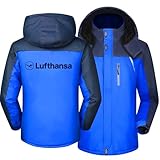 SIDHU Herren Skijacke Für LUF-than-SA, Dicker Funktionsjacke Herren Winterjacke Fleece Lined Windjacke Männer Kapuzenjacken Mit Reißverschluss Winddicht Schneejacke Wanderjacke Outdoorjacke,Blue-M