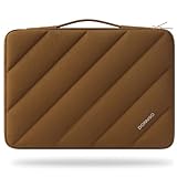 DOMISO 15,6 Zoll Laptop Hülle Tasche Laptoptasche Schutzhülle mit Einziehbarer Griff Wasserdicht Stoßfestes Laptophülle Sleeve Case für MacBook, HP, Dell, Asus Notebook, Karamellfarbe
