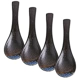 ULTECHNOVO Suppenlöffel aus Feiner Keramik 4 Stück Hitzebeständig mit Retro Farben für Haushalt und Asiatische Küche Multifunktional für Suppe und Brei