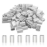 Dianeil Crimpschlaufe Aluminium Crimping Loop Preformed 8mm Pressklemme 20 Stück Professionelle Choke Clamps Rope Clamp Würgeklemme mit Doppelhülse