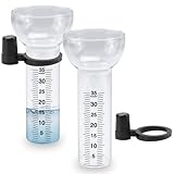 FSWWSF Regenmesser 2 Stück Regenmesser Glas 35mm, Regenmesser Ersatzglas mit Halterung, Regenwassermesser für Garten Glas, klar, zur Regenwassermessung
