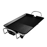 HaoLi Focket Barbecue Grill, 1400 W elektrischer Teppanyaki Antihaft-Tischgrill Grillplatte Rauchfreie Grill-Kochplatte, Hochtemperaturbeständigkeit und Korrosionsbeständigkeit