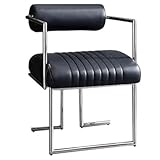 Stilvoller, moderner gepolsterter Lounge-Sessel mit gepolsterten Armlehnen und Rückenlehne, perfekt für Wohnzimmer, Schlafzimmer, Balkon oder Wohnung – robuster Metallrahmen, Akzentmöbel