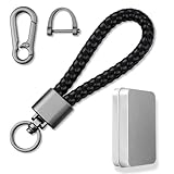 Aotoyou Schlüsselbund Schlüsselanhänger Auto Leder Geflochtenes Schlüsselband Motorrad Keychain Autoschlüsselanhänger (Schwarz)