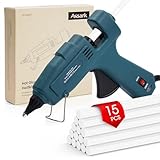 100W Heißklebepistole, 100/60W Klebepistole heissklebepistole mit 15 Stück Heißklebestiften 11mm x 220mm für Schule Basteln Heimwerken Kunst schnelle Reparaturen zu Hause