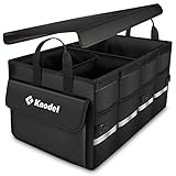 Knodel Kofferraum Organizer, Kofferraumtasche, Auto Kofferraum Organizer mit Deckel, Autotasche Auto Kofferraum Box Praktisch, Schwarz