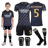 Fußballtrikot für Kinder,Trikot Heim-Auswärtstrikot mit Knieschützer und Schlüsselanhänger,Fußball Shorts Socken für Kinder 40-50kg,150-160cm (DE/NL/SE/PL, Numerisch, 150, 160, Regular, Blau)