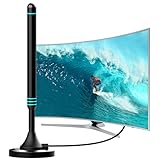 DVB-T2 Antenne mit Magnetfuß – Zimmerantenne Innenantenne für digitales Fernsehen, DVB-T2 HD, HDTV, Full HD & 4K UHD – 360 Grad Rundum-Empfang für kostenlose TV-Sender – 5 m Koaxialkabel