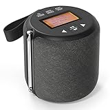 DAB/DAB Plus/UKW Radio Klein mit Bluetooth Lautsprecher, 5-Watt Tragbarer Digitalradio, Kofferradio Netz und Batteriebetrieb, Spritzwassergeschützt nach IPX4