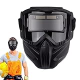 Schweißhelm mit automatischer Verdunkelung, blendfrei, große Sicht, atmungsaktiv, wärmeisolierend, Vollabdeckung, Gesichtsschutz, Kopfbedeckung für Augenschutz beim Schweißen, Schleifen, Schneiden