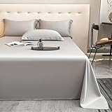 Flaches Blatt, Hellgrau 2 Lyocell-Fasern Bettlaken, für Boxspringbetten | 245x265cm