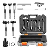 Multifunktionales ForstnerBohrer Set, Topfbohrer Bit Mit Verlängerungsstange, Forstnerbohrer, M10-Verbindungsstange Holzbohrer 15mm, 20mm, 25mm, 30mm, 35mm
