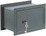 BURG-WÄCHTER Wandtresor mit Schlüssel, 10,6 l, 9,98 kg, Pure-Safe PSW 120 K, Anthrazit, Außen: 254 x 360 x 195 (HxBxT)